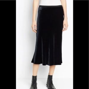 NWT Vince Velvet Midi Slip Skirt L